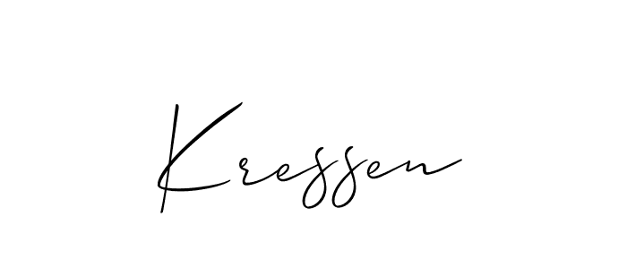 How to make Kressen signature? Allison_Script is a professional autograph style. Create handwritten signature for Kressen name. Kressen signature style 2 images and pictures png