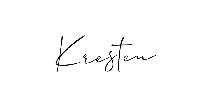 How to make Kresten name signature. Use Allison_Script style for creating short signs online. This is the latest handwritten sign. Kresten signature style 2 images and pictures png