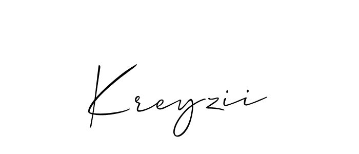 if you are searching for the best signature style for your name Kreyzii. so please give up your signature search. here we have designed multiple signature styles  using Allison_Script. Kreyzii signature style 2 images and pictures png