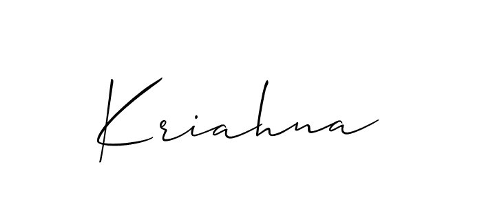 How to make Kriahna signature? Allison_Script is a professional autograph style. Create handwritten signature for Kriahna name. Kriahna signature style 2 images and pictures png