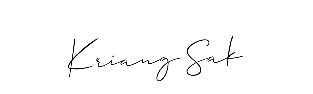 Create a beautiful signature design for name Kriang Sak. With this signature (Allison_Script) fonts, you can make a handwritten signature for free. Kriang Sak signature style 2 images and pictures png