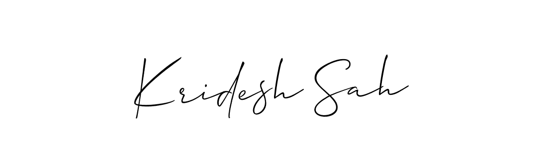 Kridesh Sah stylish signature style. Best Handwritten Sign (Allison_Script) for my name. Handwritten Signature Collection Ideas for my name Kridesh Sah. Kridesh Sah signature style 2 images and pictures png