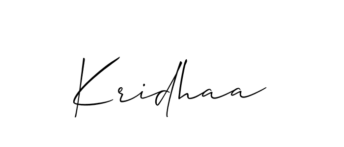 Also we have Kridhaa name is the best signature style. Create professional handwritten signature collection using Allison_Script autograph style. Kridhaa signature style 2 images and pictures png