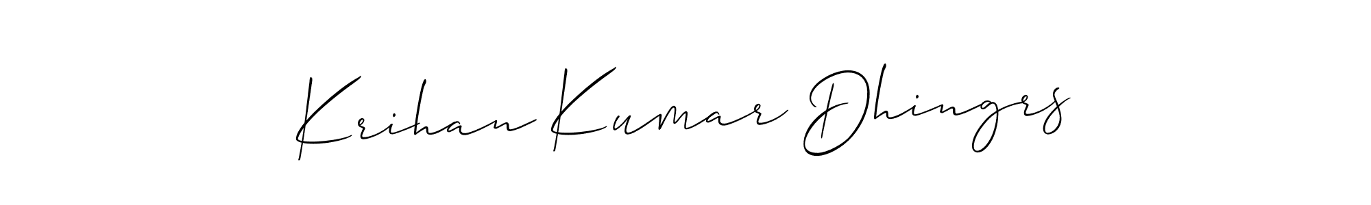 Create a beautiful signature design for name Krihan Kumar Dhingrs. With this signature (Allison_Script) fonts, you can make a handwritten signature for free. Krihan Kumar Dhingrs signature style 2 images and pictures png