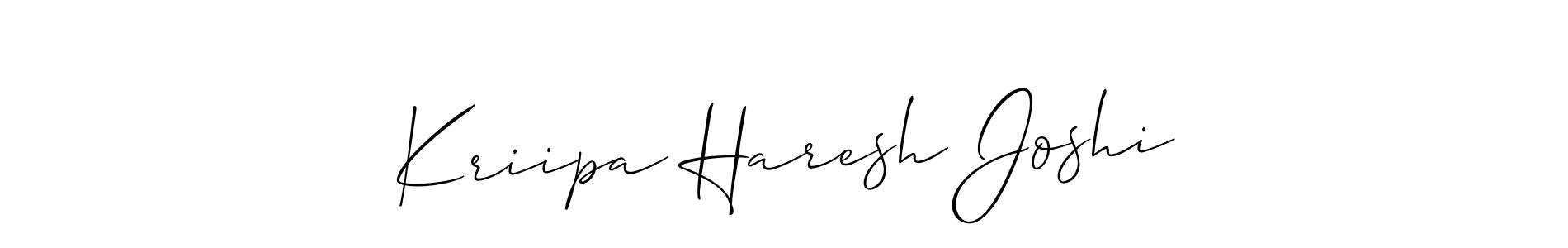 It looks lik you need a new signature style for name Kriipa Haresh Joshi. Design unique handwritten (Allison_Script) signature with our free signature maker in just a few clicks. Kriipa Haresh Joshi signature style 2 images and pictures png