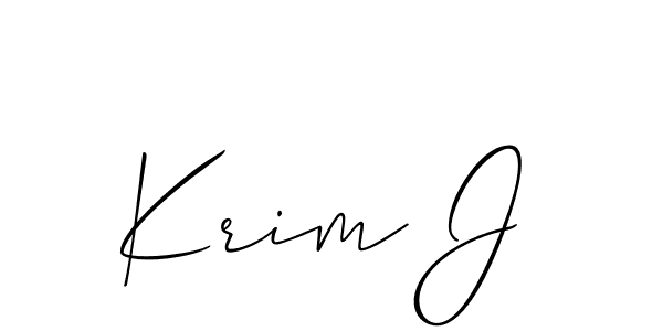 if you are searching for the best signature style for your name Krim J. so please give up your signature search. here we have designed multiple signature styles  using Allison_Script. Krim J signature style 2 images and pictures png