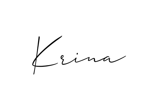 Create a beautiful signature design for name Krina. With this signature (Allison_Script) fonts, you can make a handwritten signature for free. Krina signature style 2 images and pictures png