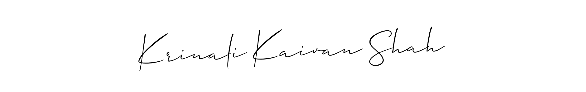 Use a signature maker to create a handwritten signature online. With this signature software, you can design (Allison_Script) your own signature for name Krinali Kaivan Shah. Krinali Kaivan Shah signature style 2 images and pictures png