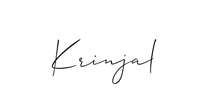 How to make Krinjal signature? Allison_Script is a professional autograph style. Create handwritten signature for Krinjal name. Krinjal signature style 2 images and pictures png