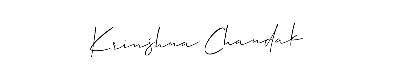 How to Draw Krinshna Chandak signature style? Allison_Script is a latest design signature styles for name Krinshna Chandak. Krinshna Chandak signature style 2 images and pictures png