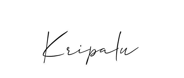 if you are searching for the best signature style for your name Kripalu. so please give up your signature search. here we have designed multiple signature styles  using Allison_Script. Kripalu signature style 2 images and pictures png