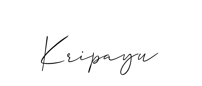 Use a signature maker to create a handwritten signature online. With this signature software, you can design (Allison_Script) your own signature for name Kripayu. Kripayu signature style 2 images and pictures png