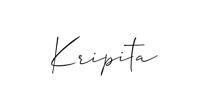 How to Draw Kripita signature style? Allison_Script is a latest design signature styles for name Kripita. Kripita signature style 2 images and pictures png