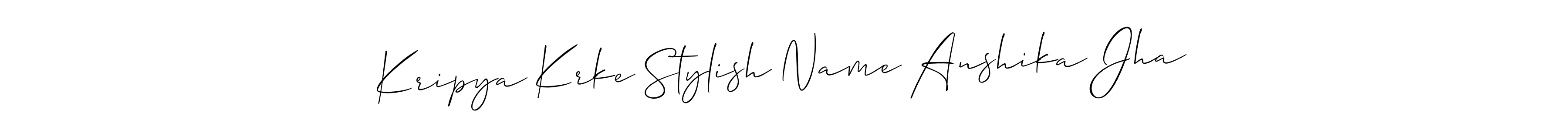 How to Draw Kripya Krke Stylish Name Anshika Jha signature style? Allison_Script is a latest design signature styles for name Kripya Krke Stylish Name Anshika Jha. Kripya Krke Stylish Name Anshika Jha signature style 2 images and pictures png