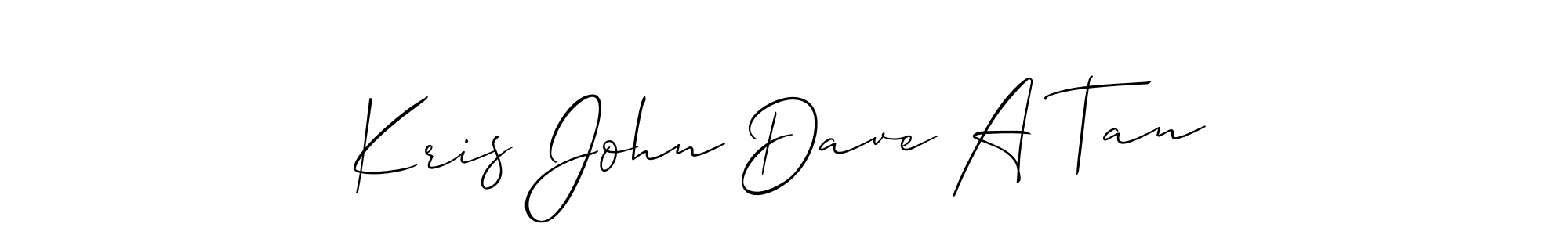 It looks lik you need a new signature style for name Kris John Dave A Tan. Design unique handwritten (Allison_Script) signature with our free signature maker in just a few clicks. Kris John Dave A Tan signature style 2 images and pictures png