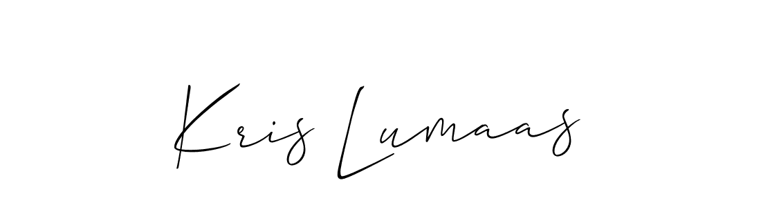 Make a beautiful signature design for name Kris Lumaas. With this signature (Allison_Script) style, you can create a handwritten signature for free. Kris Lumaas signature style 2 images and pictures png