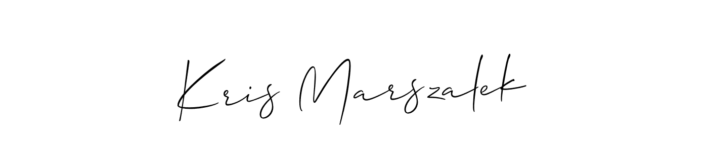 Make a short Kris Marszalek signature style. Manage your documents anywhere anytime using Allison_Script. Create and add eSignatures, submit forms, share and send files easily. Kris Marszalek signature style 2 images and pictures png