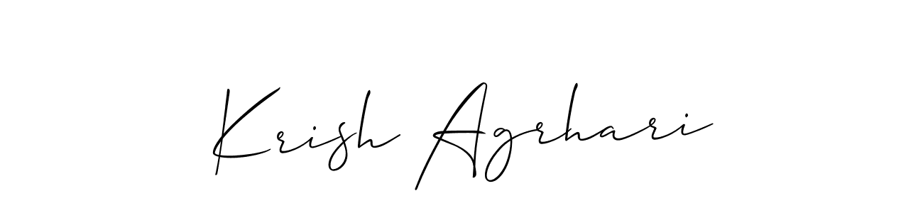 You should practise on your own different ways (Allison_Script) to write your name (Krish Agrhari) in signature. don't let someone else do it for you. Krish Agrhari signature style 2 images and pictures png