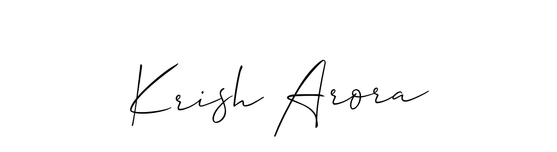 Design your own signature with our free online signature maker. With this signature software, you can create a handwritten (Allison_Script) signature for name Krish Arora. Krish Arora signature style 2 images and pictures png