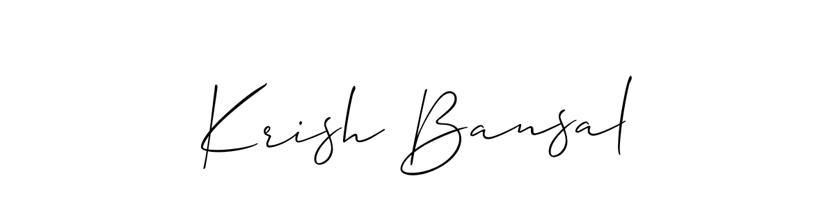 Create a beautiful signature design for name Krish Bansal. With this signature (Allison_Script) fonts, you can make a handwritten signature for free. Krish Bansal signature style 2 images and pictures png