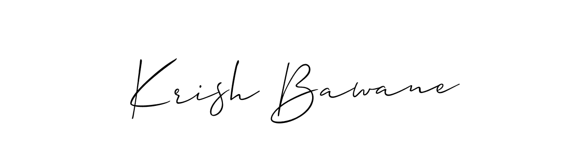 if you are searching for the best signature style for your name Krish Bawane. so please give up your signature search. here we have designed multiple signature styles  using Allison_Script. Krish Bawane signature style 2 images and pictures png