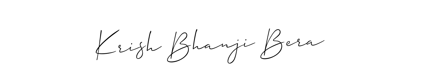 You should practise on your own different ways (Allison_Script) to write your name (Krish Bhanji Bera) in signature. don't let someone else do it for you. Krish Bhanji Bera signature style 2 images and pictures png