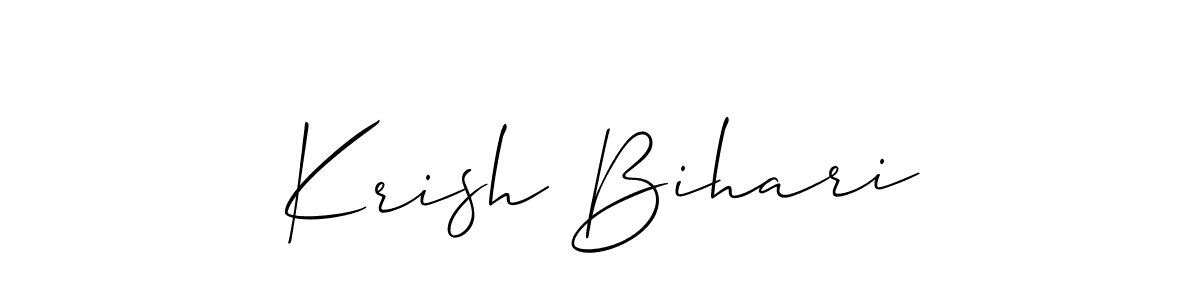 Use a signature maker to create a handwritten signature online. With this signature software, you can design (Allison_Script) your own signature for name Krish Bihari. Krish Bihari signature style 2 images and pictures png