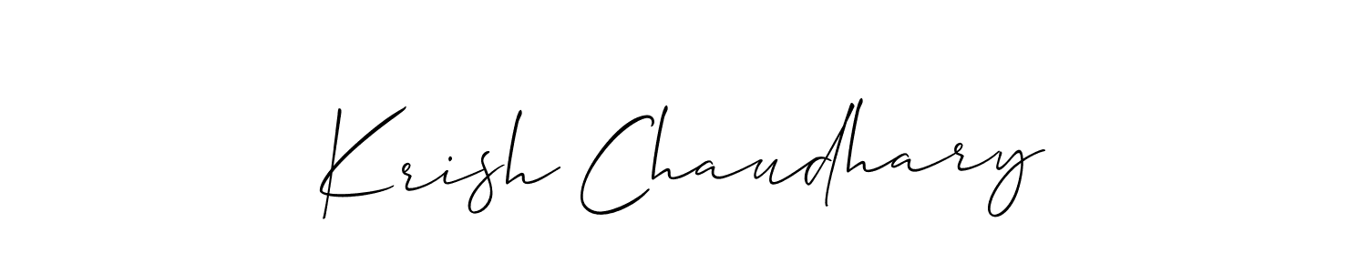 Also You can easily find your signature by using the search form. We will create Krish Chaudhary name handwritten signature images for you free of cost using Allison_Script sign style. Krish Chaudhary signature style 2 images and pictures png