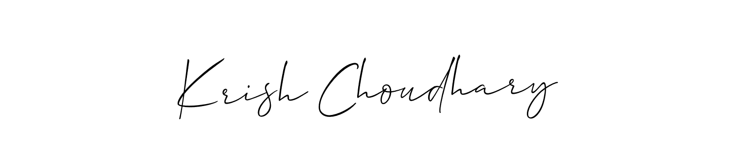 Make a short Krish Choudhary signature style. Manage your documents anywhere anytime using Allison_Script. Create and add eSignatures, submit forms, share and send files easily. Krish Choudhary signature style 2 images and pictures png
