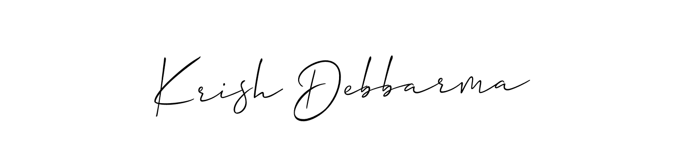 Make a beautiful signature design for name Krish Debbarma. With this signature (Allison_Script) style, you can create a handwritten signature for free. Krish Debbarma signature style 2 images and pictures png