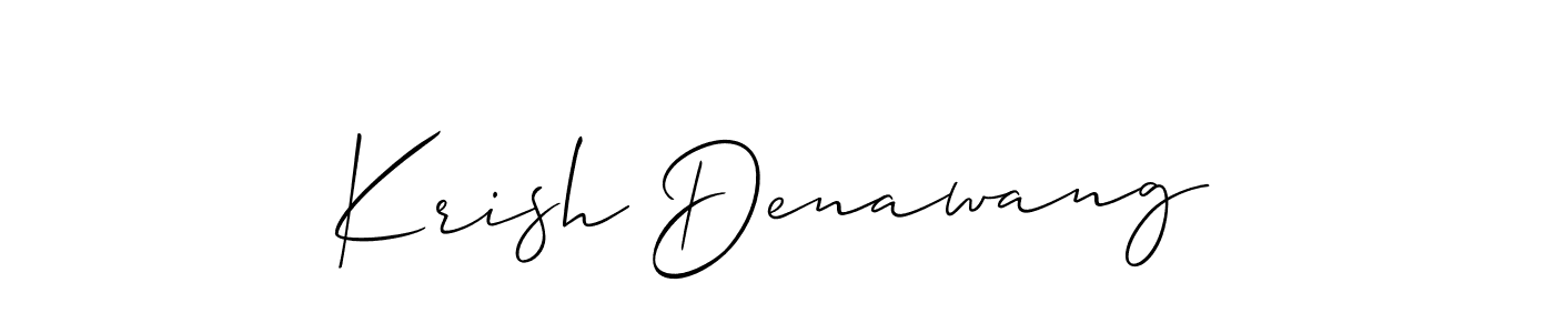 The best way (Allison_Script) to make a short signature is to pick only two or three words in your name. The name Krish Denawang include a total of six letters. For converting this name. Krish Denawang signature style 2 images and pictures png