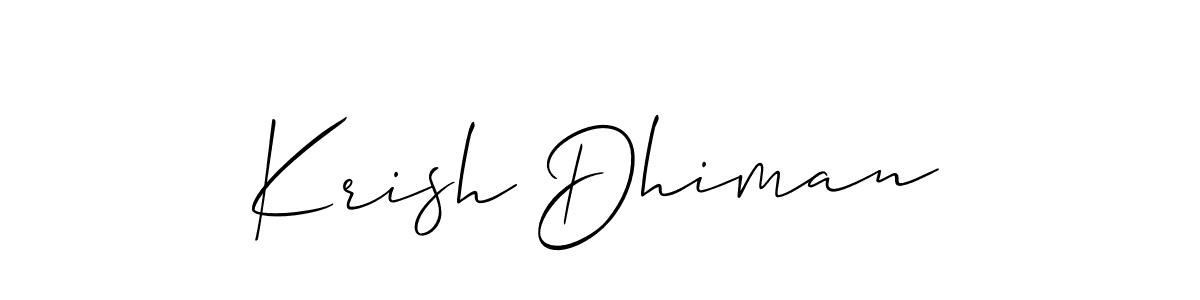 How to make Krish Dhiman signature? Allison_Script is a professional autograph style. Create handwritten signature for Krish Dhiman name. Krish Dhiman signature style 2 images and pictures png