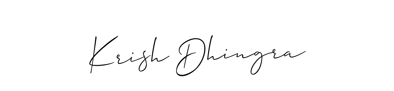 Krish Dhingra stylish signature style. Best Handwritten Sign (Allison_Script) for my name. Handwritten Signature Collection Ideas for my name Krish Dhingra. Krish Dhingra signature style 2 images and pictures png