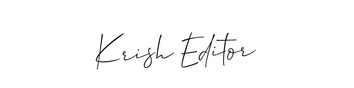 Make a short Krish Editor signature style. Manage your documents anywhere anytime using Allison_Script. Create and add eSignatures, submit forms, share and send files easily. Krish Editor signature style 2 images and pictures png