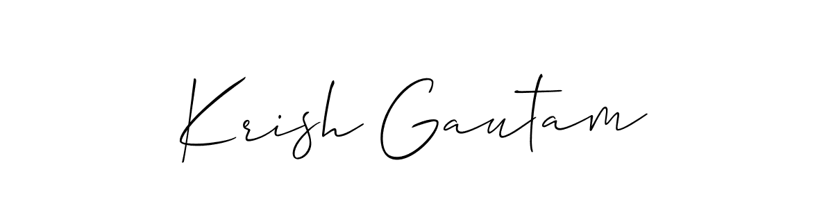 Allison_Script is a professional signature style that is perfect for those who want to add a touch of class to their signature. It is also a great choice for those who want to make their signature more unique. Get Krish Gautam name to fancy signature for free. Krish Gautam signature style 2 images and pictures png