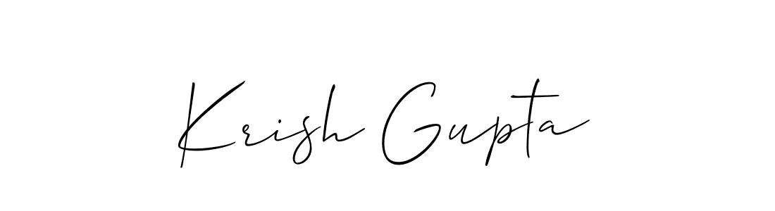 Also we have Krish Gupta name is the best signature style. Create professional handwritten signature collection using Allison_Script autograph style. Krish Gupta signature style 2 images and pictures png