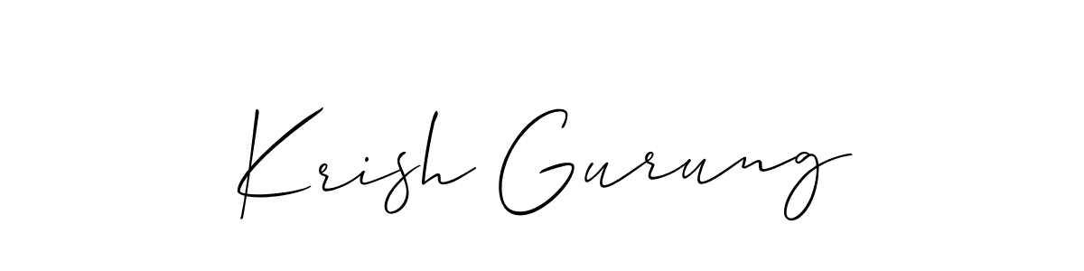 This is the best signature style for the Krish Gurung name. Also you like these signature font (Allison_Script). Mix name signature. Krish Gurung signature style 2 images and pictures png