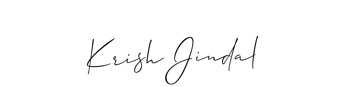 Allison_Script is a professional signature style that is perfect for those who want to add a touch of class to their signature. It is also a great choice for those who want to make their signature more unique. Get Krish Jindal name to fancy signature for free. Krish Jindal signature style 2 images and pictures png