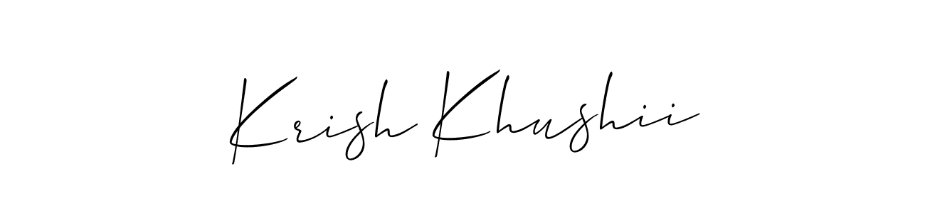 Design your own signature with our free online signature maker. With this signature software, you can create a handwritten (Allison_Script) signature for name Krish Khushii. Krish Khushii signature style 2 images and pictures png