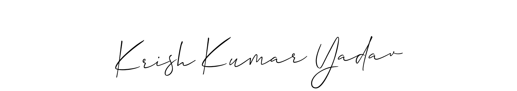 Make a short Krish Kumar Yadav signature style. Manage your documents anywhere anytime using Allison_Script. Create and add eSignatures, submit forms, share and send files easily. Krish Kumar Yadav signature style 2 images and pictures png