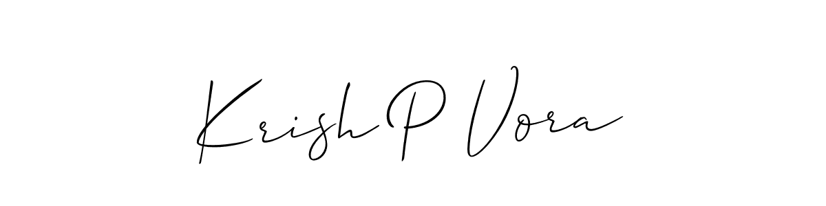 Also we have Krish P Vora name is the best signature style. Create professional handwritten signature collection using Allison_Script autograph style. Krish P Vora signature style 2 images and pictures png