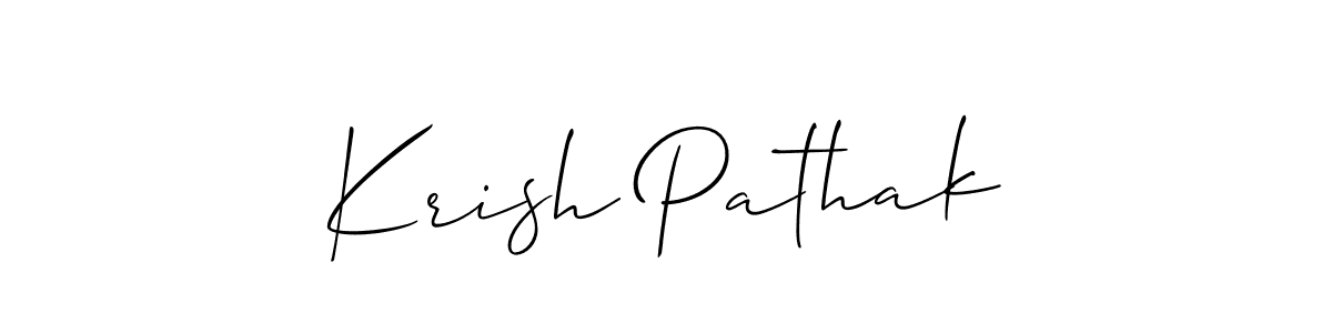 How to Draw Krish Pathak signature style? Allison_Script is a latest design signature styles for name Krish Pathak. Krish Pathak signature style 2 images and pictures png