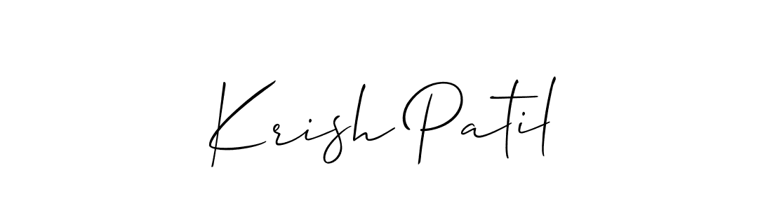 Design your own signature with our free online signature maker. With this signature software, you can create a handwritten (Allison_Script) signature for name Krish Patil. Krish Patil signature style 2 images and pictures png