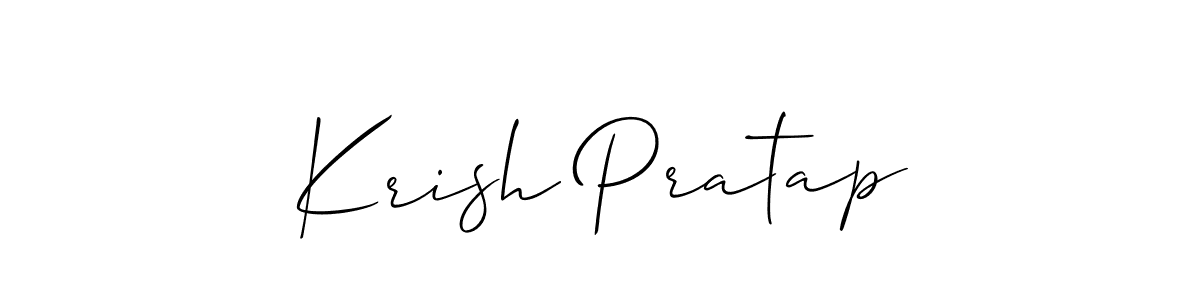 You should practise on your own different ways (Allison_Script) to write your name (Krish Pratap) in signature. don't let someone else do it for you. Krish Pratap signature style 2 images and pictures png