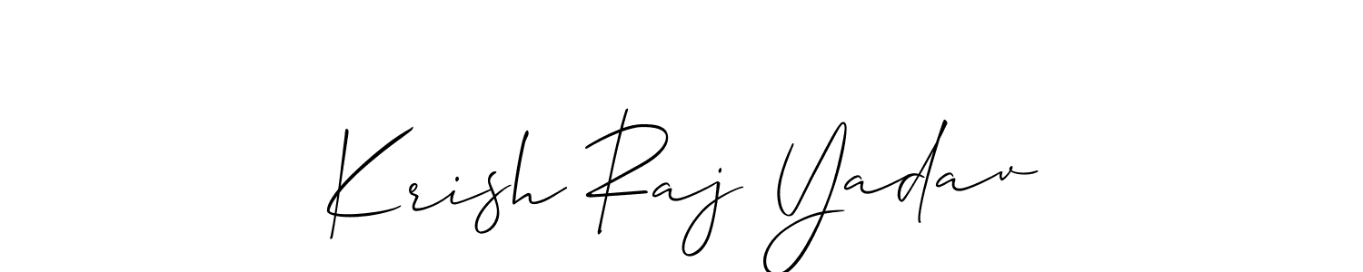 if you are searching for the best signature style for your name Krish Raj Yadav. so please give up your signature search. here we have designed multiple signature styles  using Allison_Script. Krish Raj Yadav signature style 2 images and pictures png
