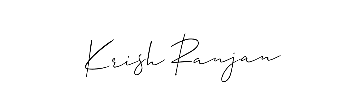 Create a beautiful signature design for name Krish Ranjan. With this signature (Allison_Script) fonts, you can make a handwritten signature for free. Krish Ranjan signature style 2 images and pictures png
