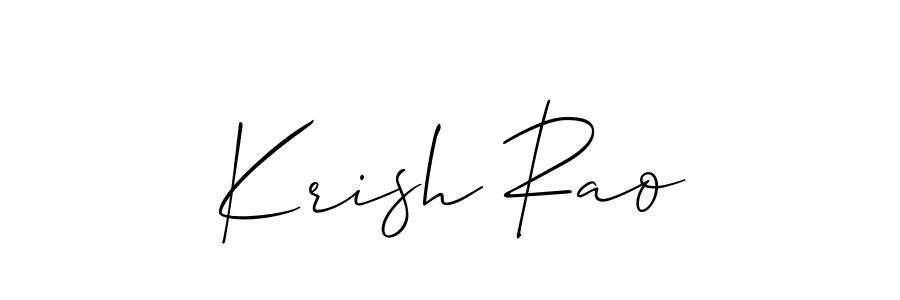 Create a beautiful signature design for name Krish Rao. With this signature (Allison_Script) fonts, you can make a handwritten signature for free. Krish Rao signature style 2 images and pictures png