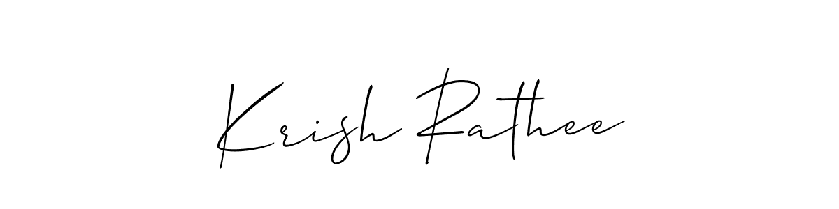 Create a beautiful signature design for name Krish Rathee. With this signature (Allison_Script) fonts, you can make a handwritten signature for free. Krish Rathee signature style 2 images and pictures png