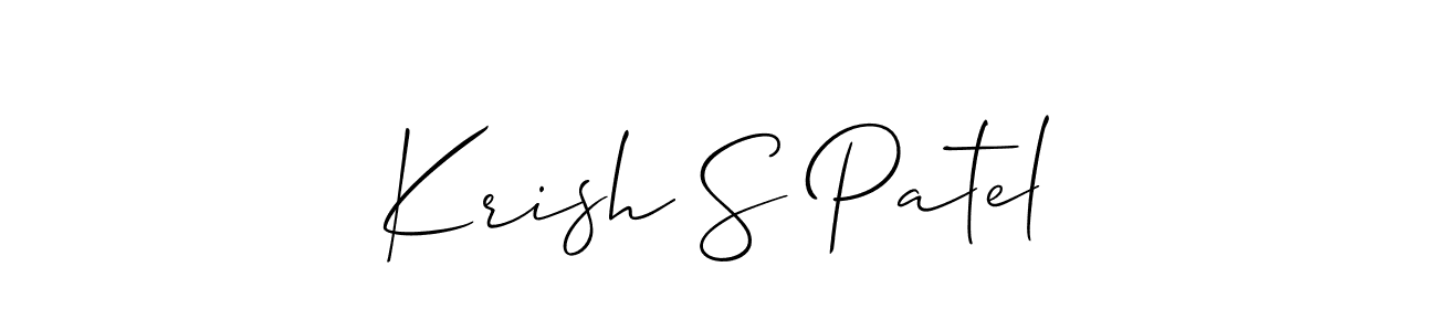 Allison_Script is a professional signature style that is perfect for those who want to add a touch of class to their signature. It is also a great choice for those who want to make their signature more unique. Get Krish S Patel name to fancy signature for free. Krish S Patel signature style 2 images and pictures png