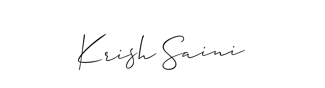 Best and Professional Signature Style for Krish Saini. Allison_Script Best Signature Style Collection. Krish Saini signature style 2 images and pictures png